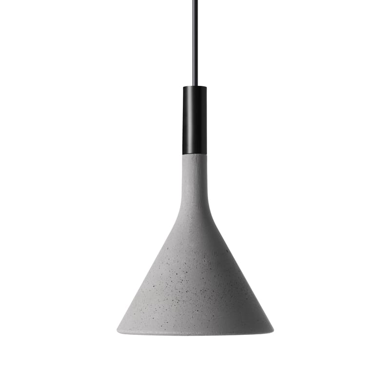 Luminaire - Suspensions - Suspension Mini Aplomb pierre gris / Ciment - Ø 11,5 x H 21 cm - Foscarini - Gris - Ciment