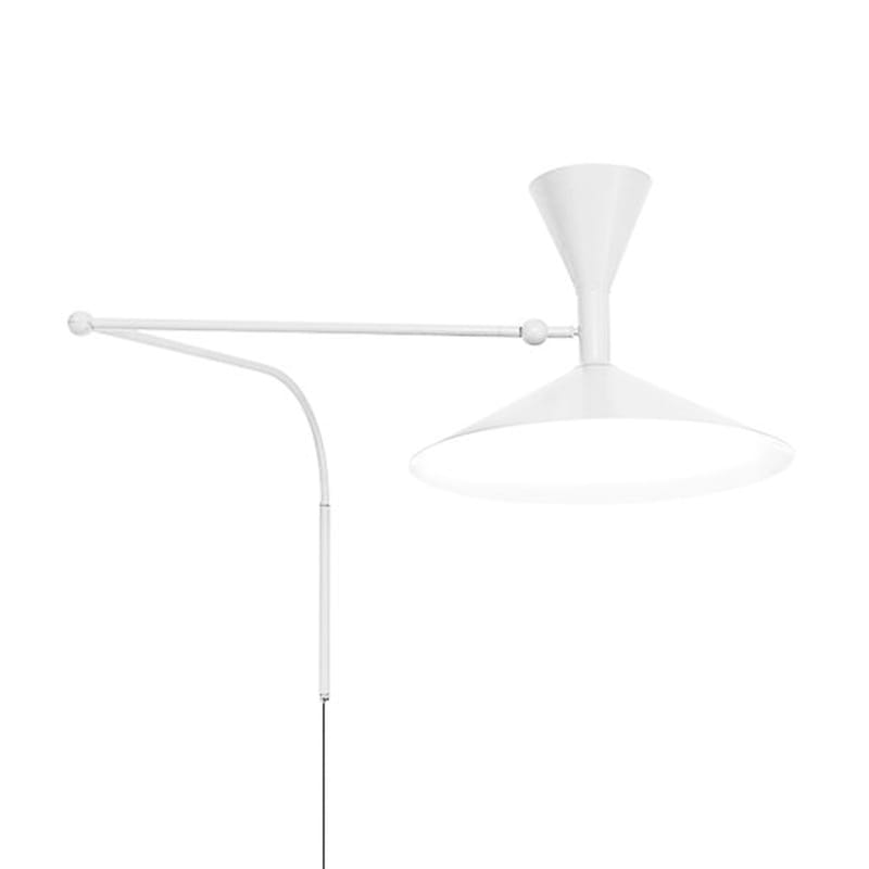 Luminaire - Appliques - Applique avec prise Lampe de Marseille métal blanc by Le Corbusier / L 166 cm - Réédition 1954 - Nemo - Blanc - Acier, Aluminium