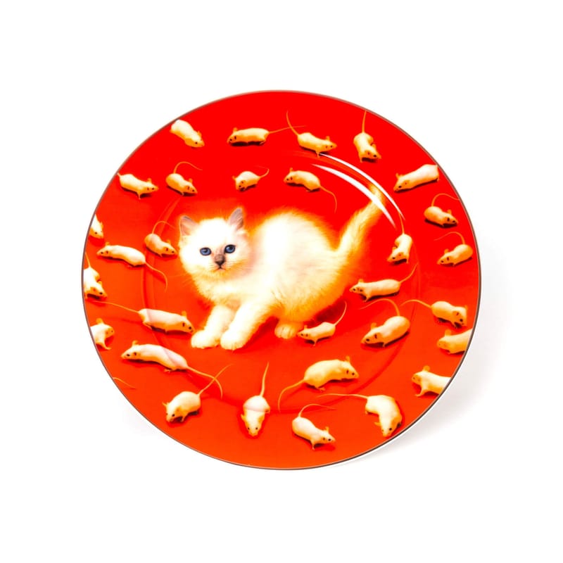 Table et cuisine - Assiettes - Assiette Toiletpaper - Kitten céramique multicolore / Ø 27 cm - Seletti - Kitten - Porcelaine