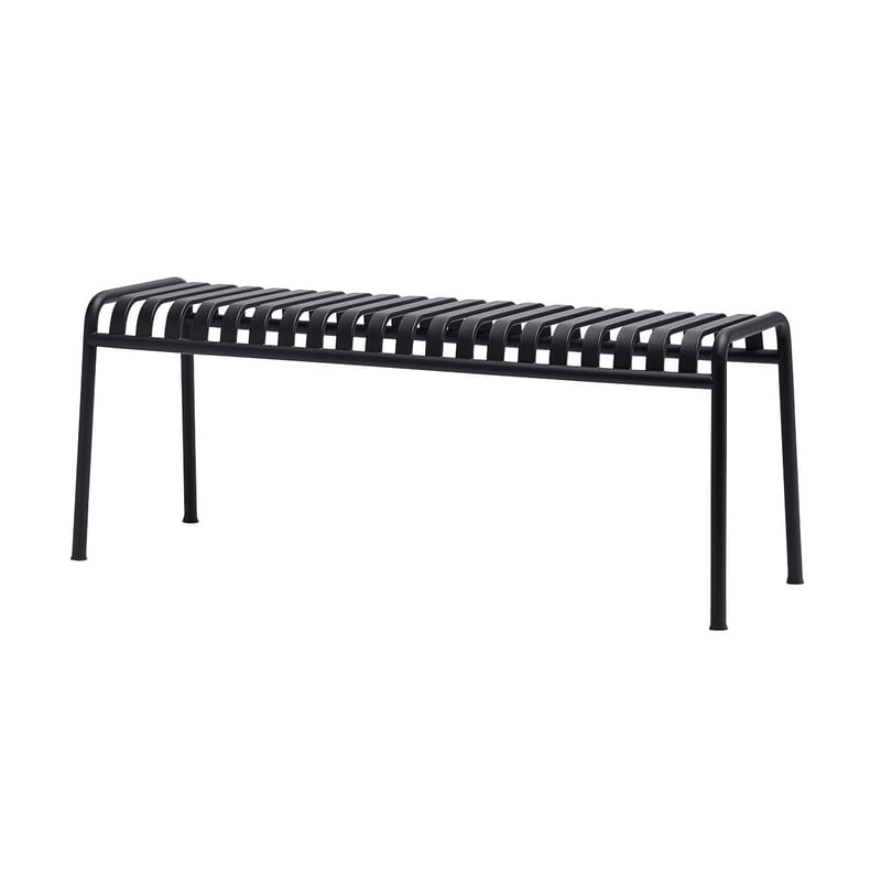 Furniture - Benches - Palissade Bench metal grey black W 120 cm - R & E Bouroullec - Hay - Anthracite - Electro galvanized steel, Peinture époxy