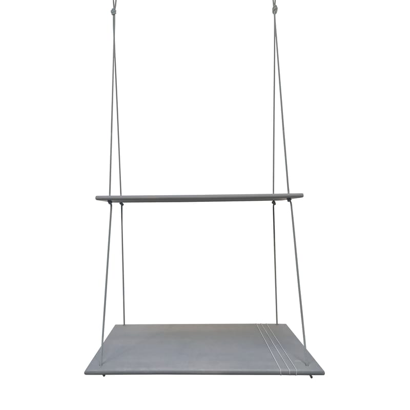 Mobilier - Mobilier Kids - Bureau Hang Desk bois gris / à suspendre - L 90 x P 55 cm - Trimm Copenhagen - Gris - Corde, Placage de bouleau