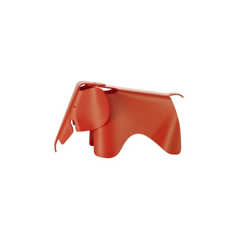 Décoration - Pour les enfants - Décoration Eames Elephant plastique rouge / Small (1945) - L 39 cm / Polypropylène - Vitra - Rouge coquelicot - Polypropylène