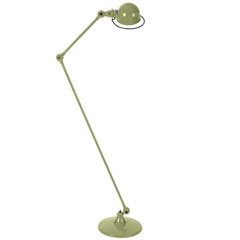 Luminaire - Lampadaires - Lampadaire Loft métal vert / 2 bras articulés - H max 160 cm - Jieldé - Kaki brillant - Acier inoxydable