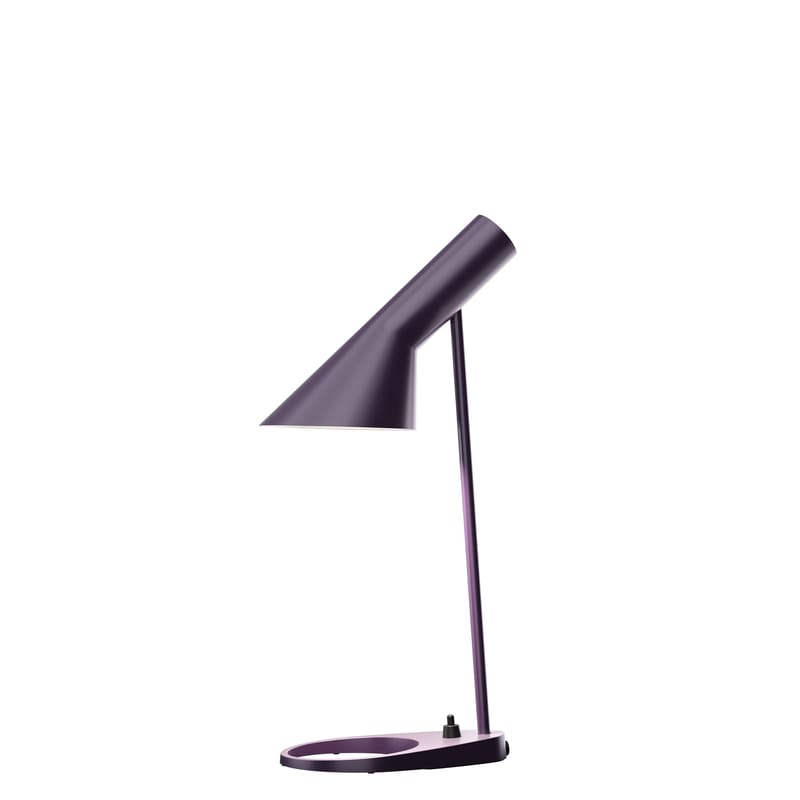 Luminaire - Lampes de table - Lampe de table AJ Mini métal violet / H 43 cm - Orientable / Arne Jacobsen, 1957 - Louis Poulsen - Aubergine - Acier, Zinc