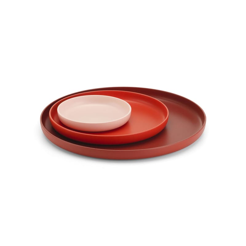 Table et cuisine - Plateaux et plats de service - Plateau Trays plastique rouge / Set de 3 - Ø 40 cm - Vitra - Rouge - ABS