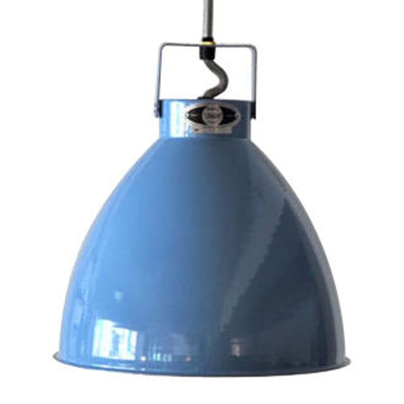 Luminaire - Suspensions - Suspension Augustin métal bleu XL Ø 54 cm - Jieldé - Bleu brillant/ Intérieur argent - Métal laqué