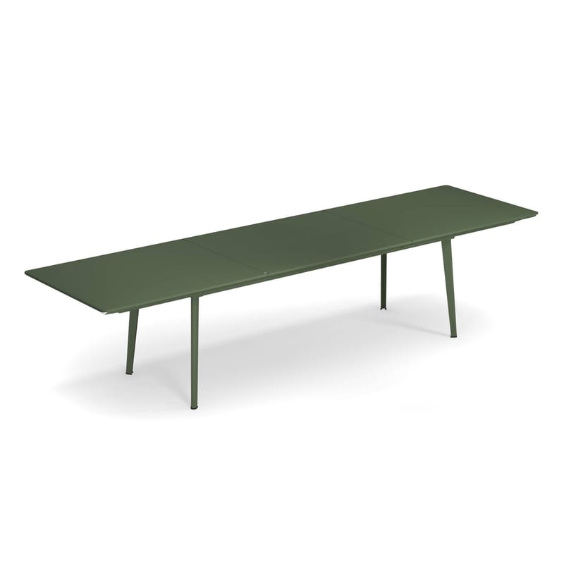 Jardin - Tables de jardin - Table à rallonge Plus4 métal vert / 220 à 330 cm - Emu - Vert kaki - Acier verni