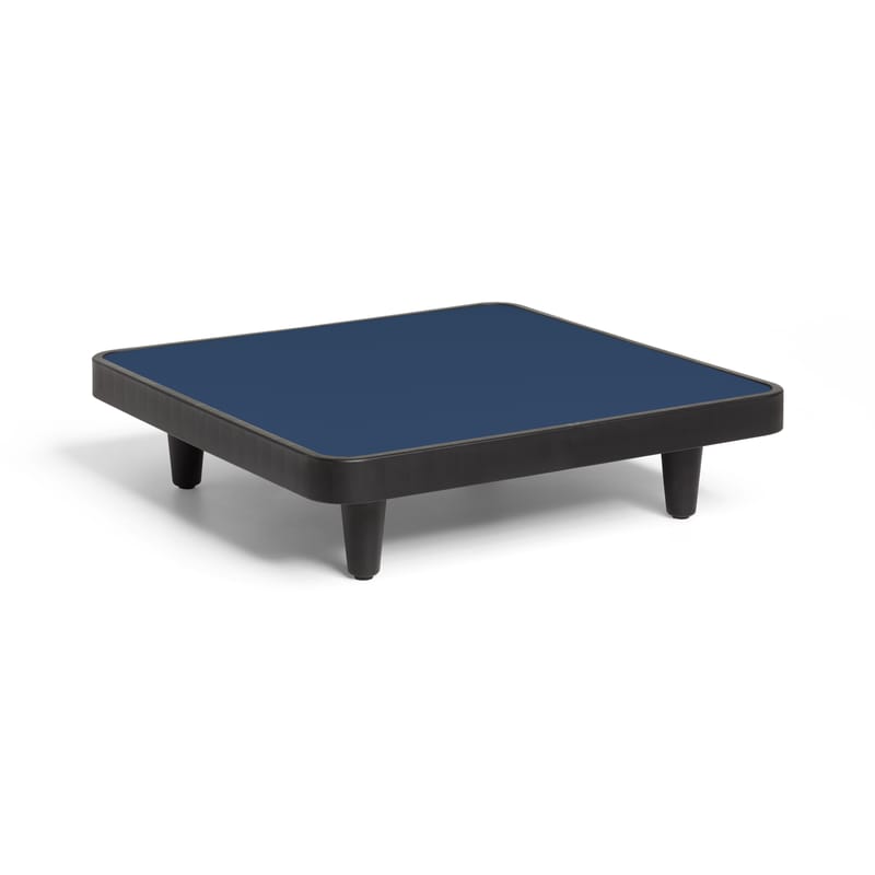 Mobilier - Tables basses - Table basse Paletti métal bleu / 90 x 90 cm - Fatboy - Océan foncé - Aluminium, Polyéthylène recyclé