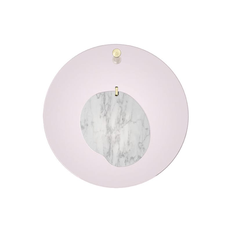Lighting - Wall Lights - Gioia Small Wall light plastic material stone pink / LED - Ø 40 cm / Marble - Foscarini - Pink / White marble - Marble, Plexiglas, Steel