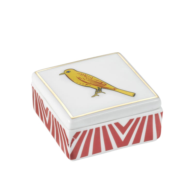 Décoration - Boîtes déco - Boîte Bel Paese - Uccellino céramique jaune rouge / 6 x 6 cm - Bitossi Home - Oiseau - Porcelaine