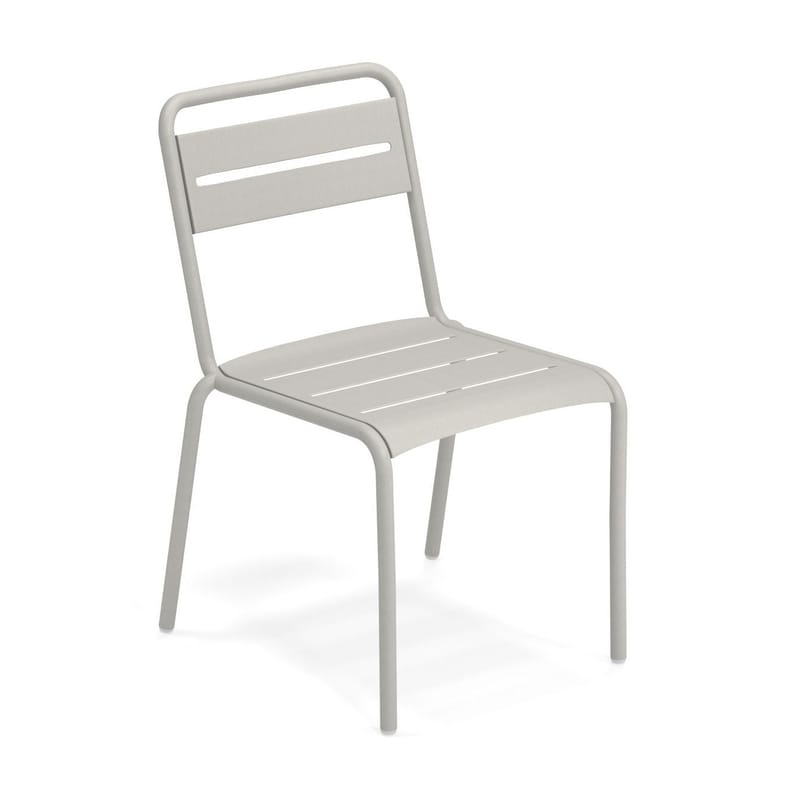 Mobilier - Chaises, fauteuils de salle à manger - Chaise empilable Star métal gris / Aluminium - Emu - Ciment - Aluminium