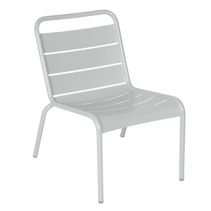 Mobilier - Fauteuils - Chaise lounge Luxembourg gris métal / Assise basse - Fermob - Gris métal - Aluminium