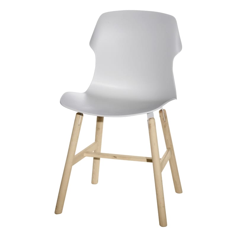 Mobilier - Chaises, fauteuils de salle à manger - Chaise Stereo wood plastique bois blanc - Casamania - Blanc - Bois massif, Polypropylène