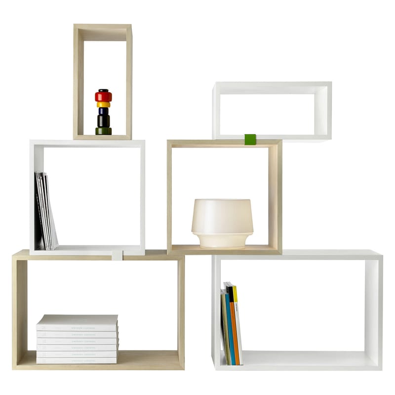 Mobilier - Etagères & bibliothèques - Etagère Stacked bois blanc / Large rectangulaire 65x43 cm / Sans fond - Muuto - Blanc - MDF peint