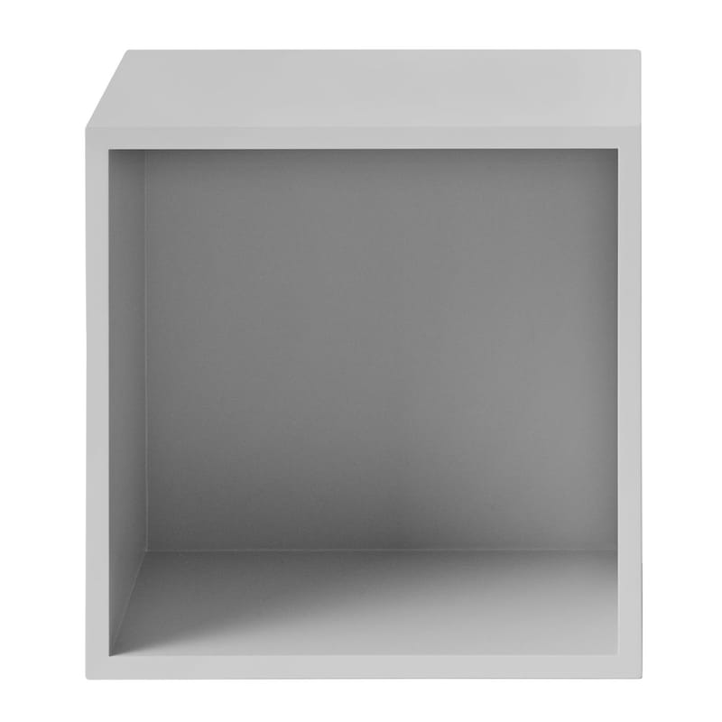 Mobilier - Etagères & bibliothèques - Etagère Stacked bois gris / Medium carré 43x43 cm / Avec fond - Muuto - Gris clair - MDF peint