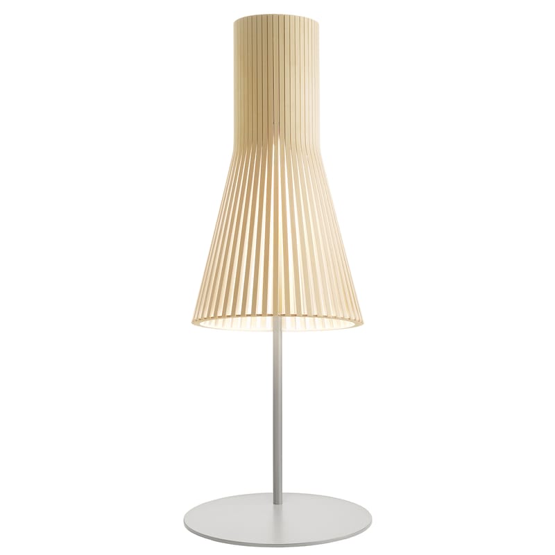 Luminaire - Lampes de table - Lampe de table Secto bois naturel / H 75 cm - Secto Design - Bouleau naturel / Structure gris clair - Lattes de bouleau, Métal