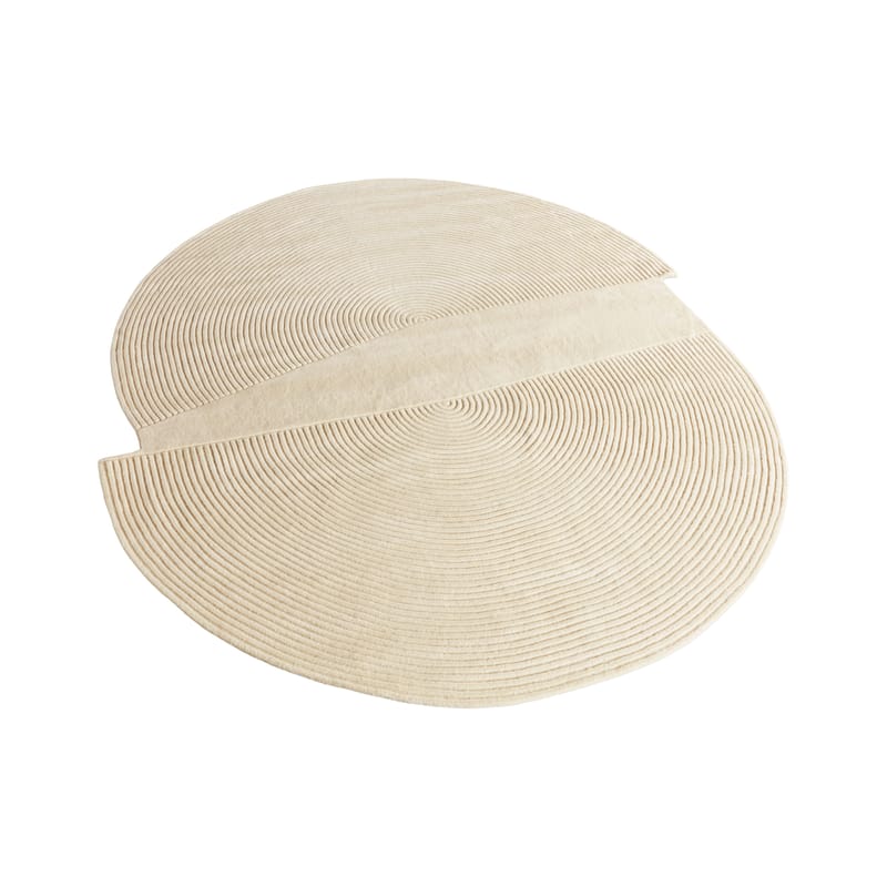 Décoration - Tapis - Tapis Zen Split tissu blanc / 250 x 291 cm - Bolia - Crème - Coton, Laine