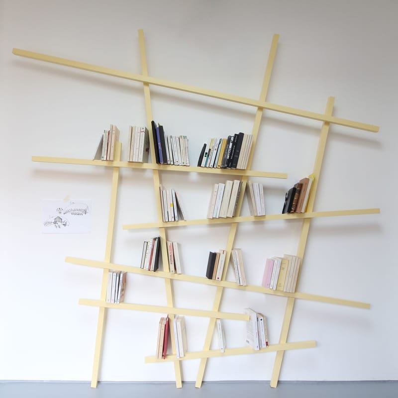 Mobilier - Etagères & bibliothèques - Bibliothèque Mikado Large bois jaune / L 215 x H 220 cm - Compagnie - Jaune Gottman - Chêne massif