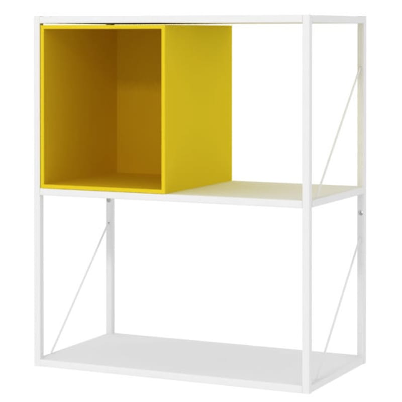 Mobilier - Etagères & bibliothèques - Caisson Minima bois jaune / Ouvert - L 30 cm - MDF Italia - Jaune - Fibre de bois
