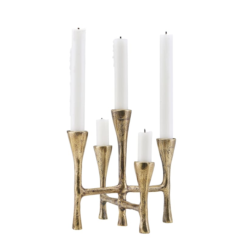 Decoration - Candles & Candle Holders - Tristy Candelabra gold metal - House Doctor - Gold - Aluminium