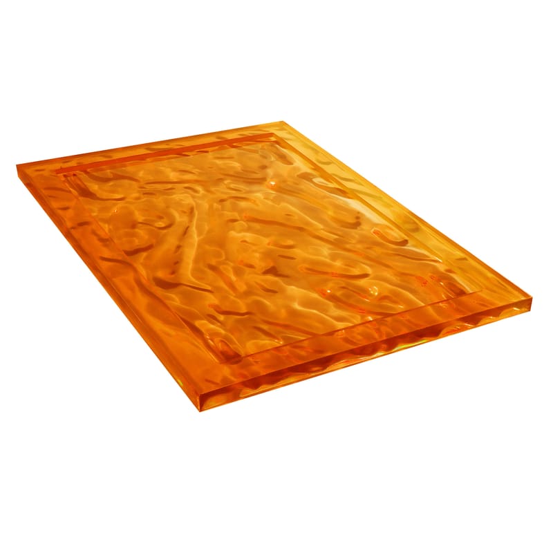 Tavola - Vassoi e piatti da portata - Piano/vassoio Dune Small materiale plastico arancione 46 x 32 cm - Kartell - Arancione - Tecnopolimero