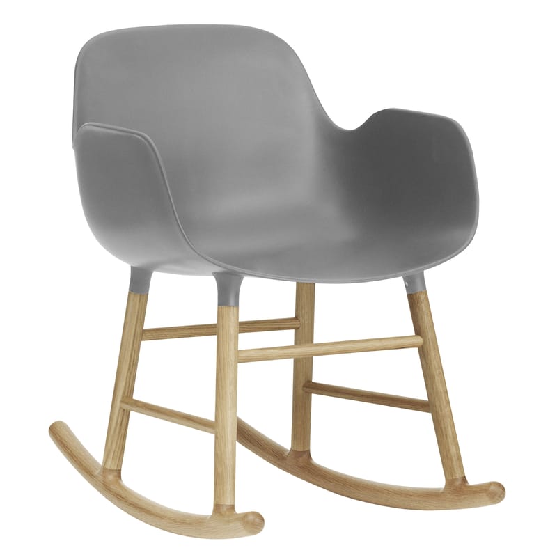 Mobilier - Fauteuils - Rocking chair Form plastique gris - Normann Copenhagen - Gris - Chêne, Plastique