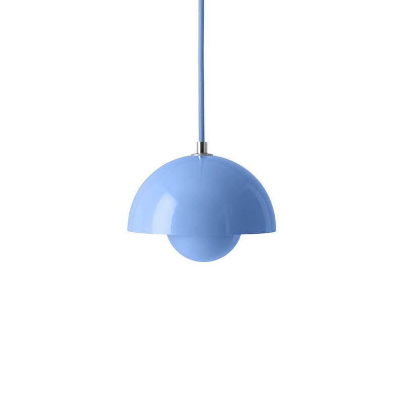Luminaire - Suspensions - Suspension Flowerpot VP10 métal bleu / Ø16 cm - By Verner Panton, 1969 - &tradition - Bleu swim - Acier laqué