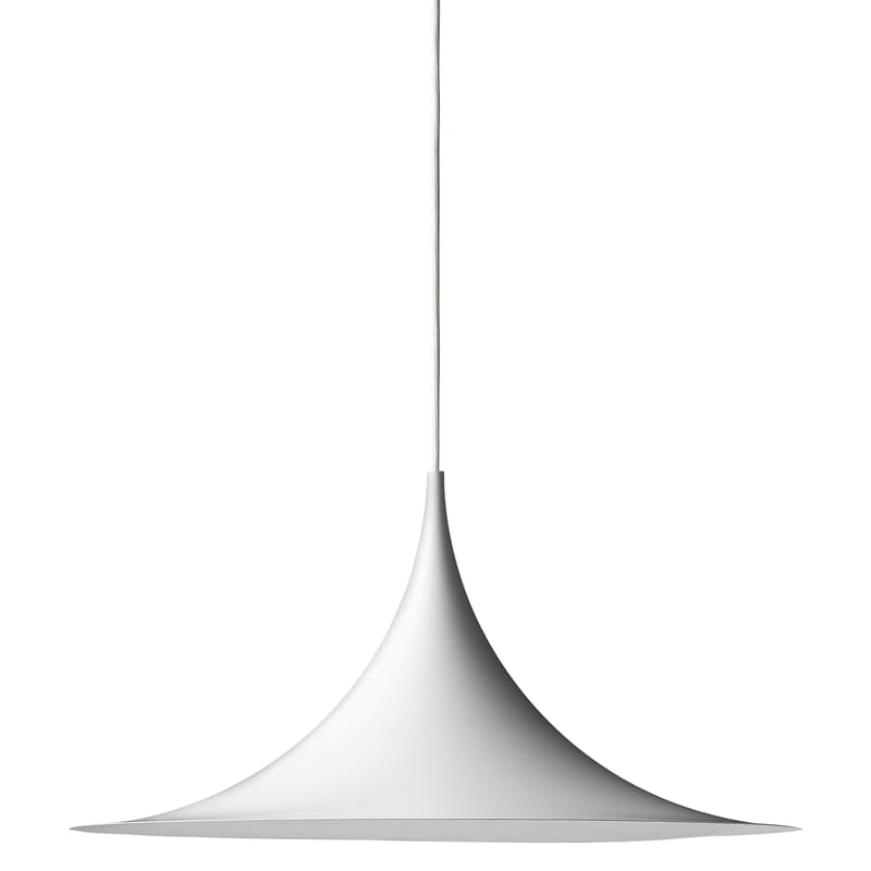 Luminaire - Suspensions - Suspension Semi métal blanc / Ø 47 cm - Réédition 1968 - Gubi - Blanc mat - Métal émaillé
