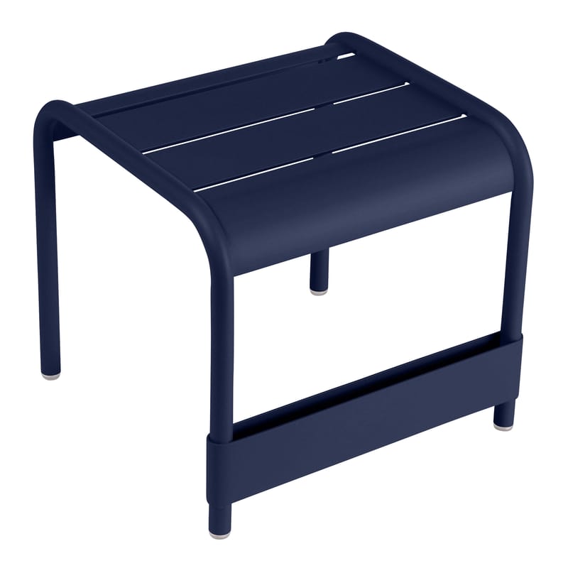 Mobilier - Tables basses - Table d\'appoint Luxembourg métal bleu / Repose-pieds - 44 x 42 cm - Fermob - Bleu abysse - Aluminium laqué