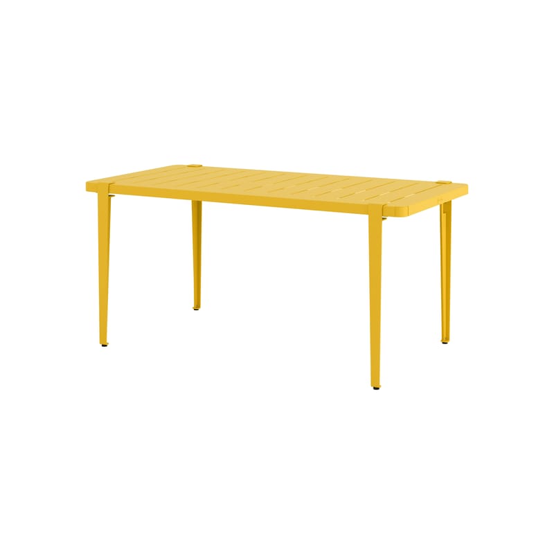 Jardin - Tables de jardin - Table rectangulaire Midi métal jaune / 160 x 80 cm - 6 personnes - TIPTOE - Jaune soleil - Acier thermolaqué