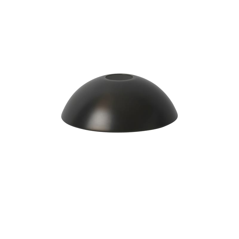 Luminaire - Suspensions - Abat-jour Hoop métal noir / Pour suspension Collect - Ø 20 x H 7 cm - Ferm Living - Laiton noirci - Métal plaqué laiton