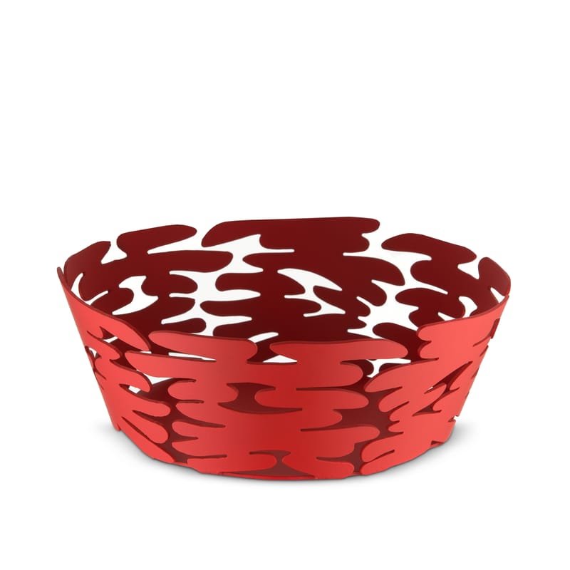 Table et cuisine - Corbeilles, centres de table - Corbeille Barket métal rouge / Ø 18 cm - Alessi - Rouge - Acier verni
