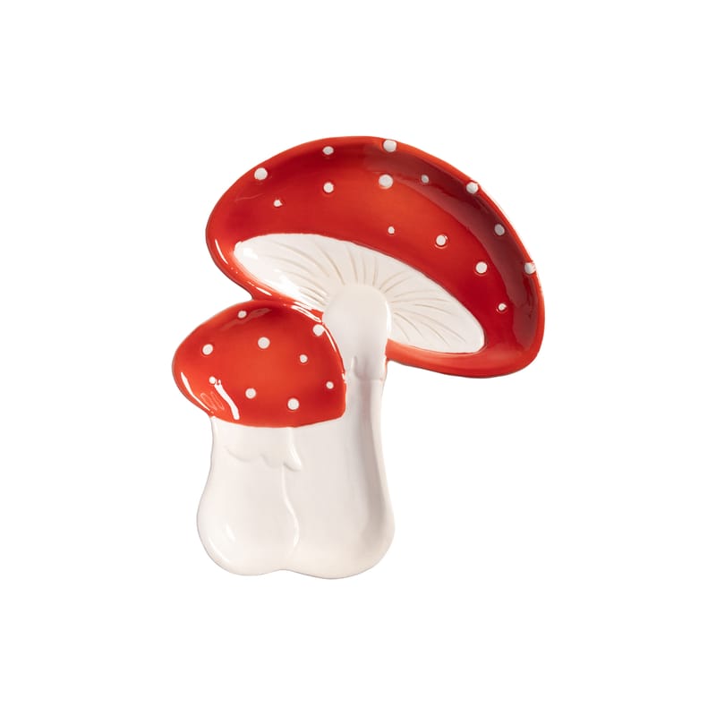 Pièces - Cuisine - Coupelle Mushroom céramique rouge / 20 x 16 cm - & klevering - Champignon / Rouge - Céramique
