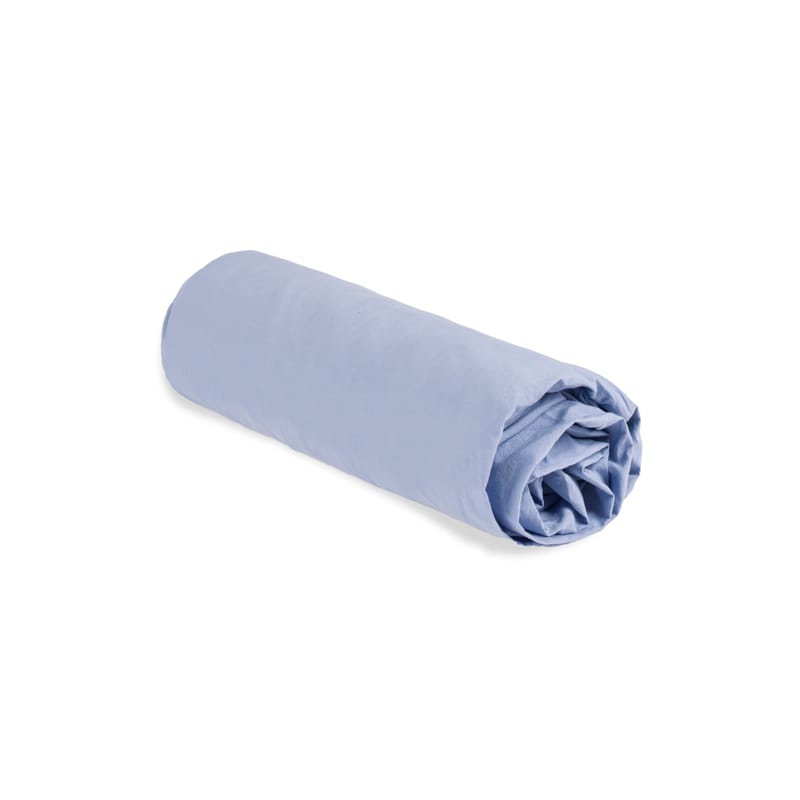 Éco Design - Innovation - Drap housse 160 x 200 cm  tissu bleu / Gaze de coton bio (aspect gaufré) - Au Printemps Paris - 160 x 200 cm / Bleu - Gaze de coton bio