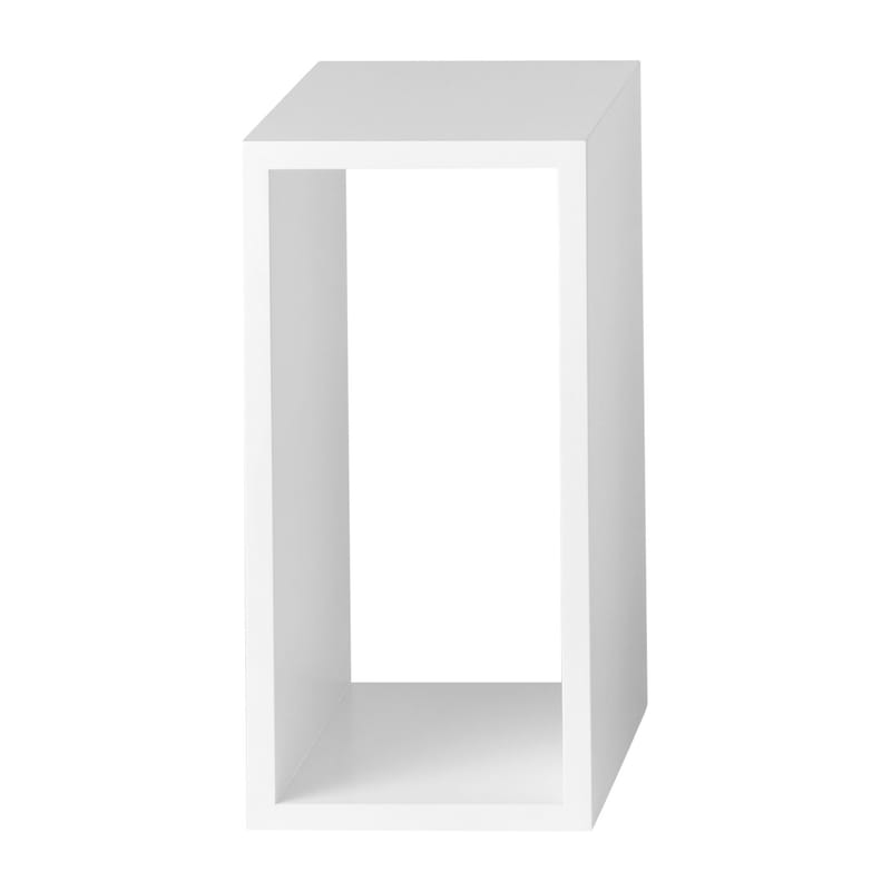 Mobilier - Etagères & bibliothèques - Etagère Stacked bois blanc / Small rectangulaire 43x21 cm / Sans fond - Muuto - Blanc - MDF peint