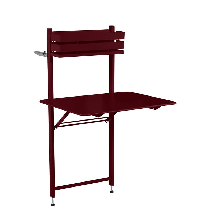 Outdoor - Garden Tables - Balcon Bistro Foldable table metal red / Foldable - 77 x 64 cm - Fermob - Black cherry - Painted steel