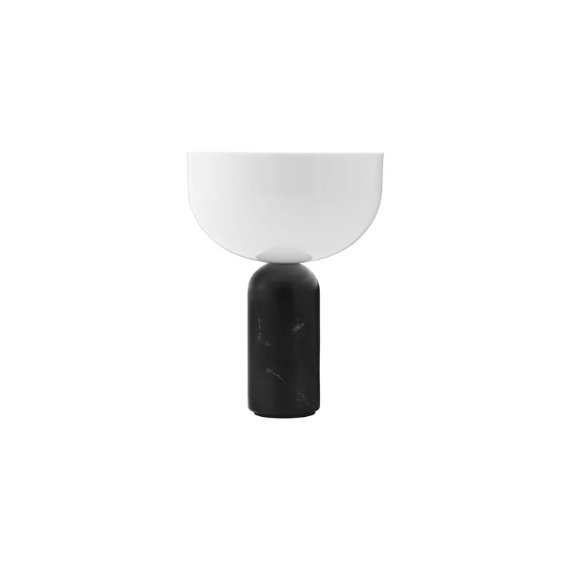 Luminaire - Lampes de table - Lampe sans fil rechargeable Kizu LED pierre noir / Base marbre - H 24 cm - NEW WORKS - Marbre noir - Acrylique, Marbre