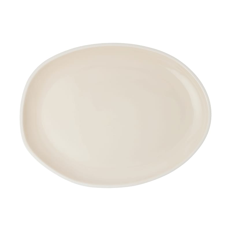 Table et cuisine - Plateaux et plats de service - Plat Sicilia céramique blanc / 43 x 32 cm - Fait main en France - Maison Sarah Lavoine - Ecru - Grès peint émaillé