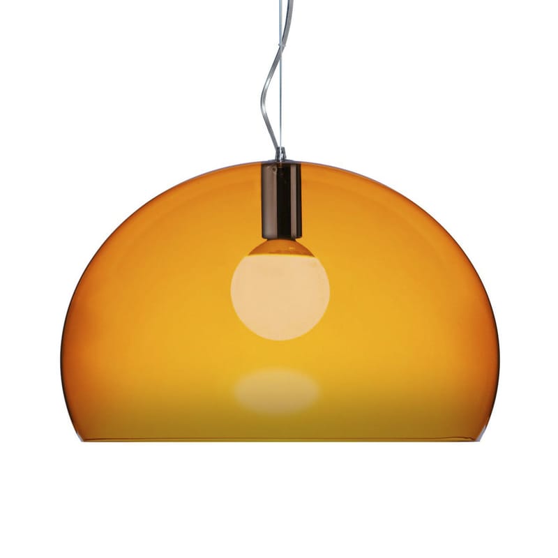 Luminaire - Suspensions - Suspension FL/Y Small plastique orange / Ø 38 cm - Kartell - Orange - PMMA teinté dans la masse