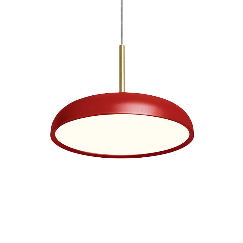 Luminaire - Suspensions - Suspension Zero Medium LED métal rouge / Ø 45 cm - Lumen Center Italia - Rouge - Aluminium, PMMA