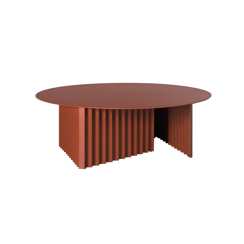 Mobilier - Tables basses - Table basse Plec métal rouge / Ø 90 x H 32 cm - RS BARCELONA - Terracotta - Acier