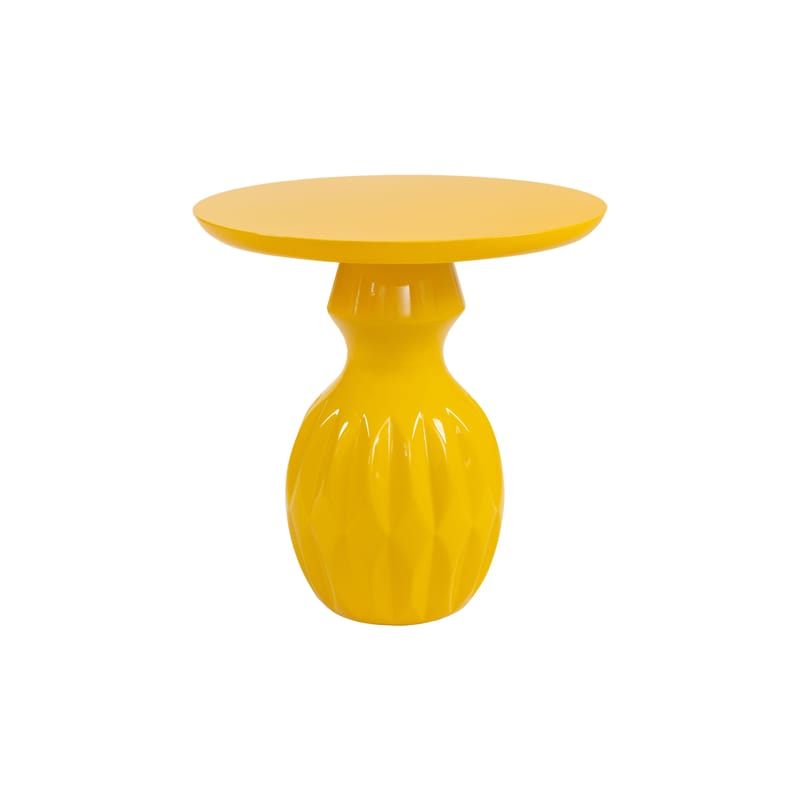 Mobilier - Tables basses - Table d’appoint Talia jaune / Ø 52 x H 50 cm - Fibre de verre - POPUS EDITIONS - Jaune - Fibre de verre laquée