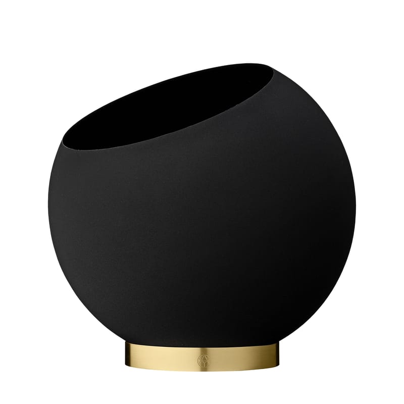Interni - Vasi - Vaso per fiori Globe metallo nero / Ø 30 cm - Metallo - AYTM - Noir & or - Acciaio inossidabile, Ferro dipinto
