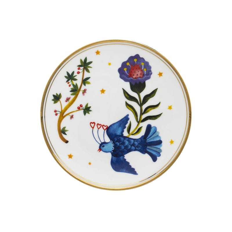 Table et cuisine - Assiettes - Assiette à dessert Uccellino céramique multicolore / Ø 15 cm - Bitossi Home - Oiseau - Porcelaine