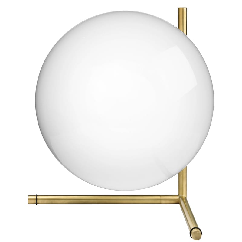 Luminaire - Lampes de table - Lampe de table IC T2 verre métal / H 35 cm - Michael Anastassiades, 2014 - Flos - Laiton - Acier, Verre soufflé