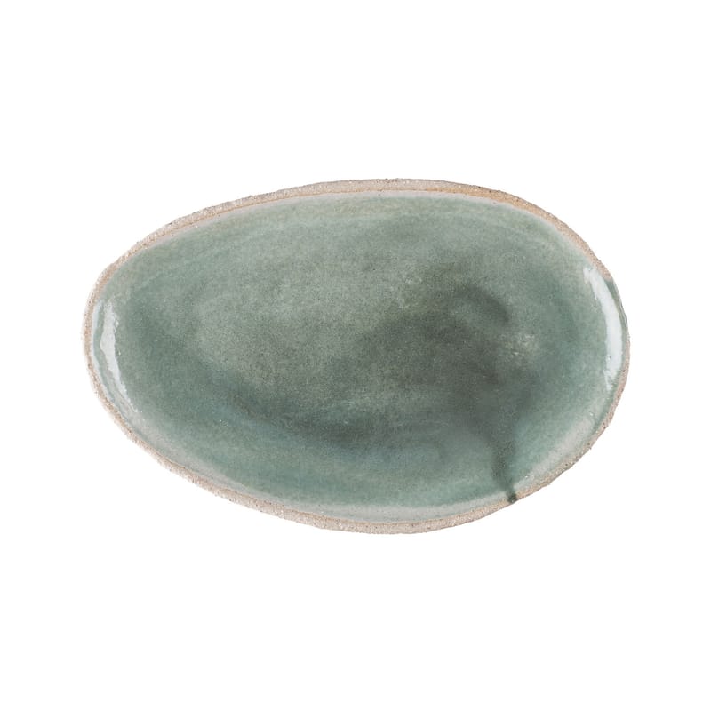 Table et cuisine - Plateaux et plats de service - Plat Wabi céramique vert / Ovale - 25 x 36 cm - Grès fait main - Jars Céramistes - Vert - Grès émaillé
