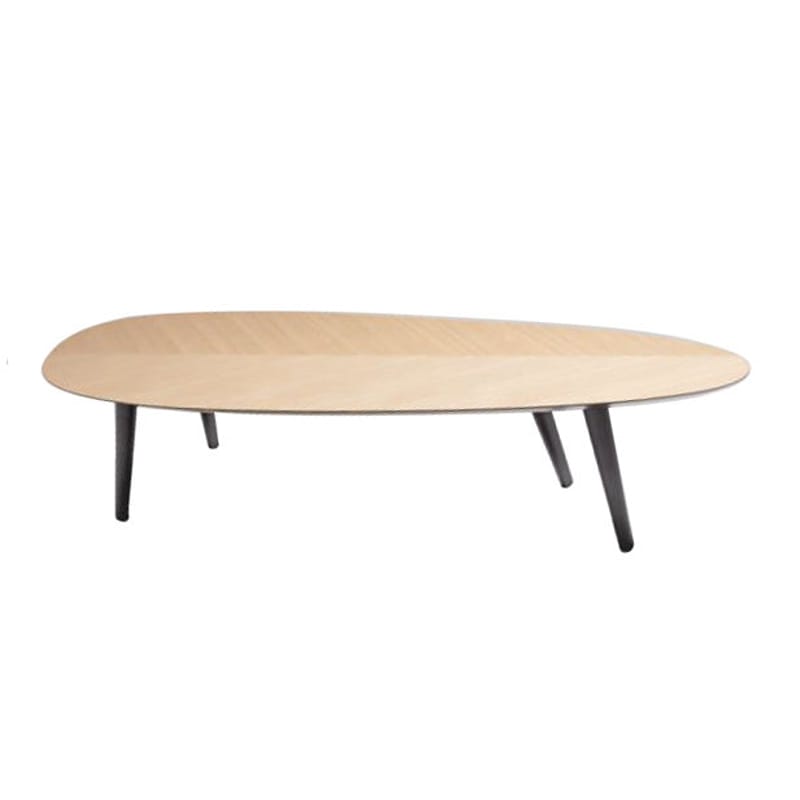 Mobilier - Tables basses - Table basse Tweed Mini Large bois naturel / 180 x 72 cm - Zanotta - Chêne - Acier verni, Bois plaqué rouvre
