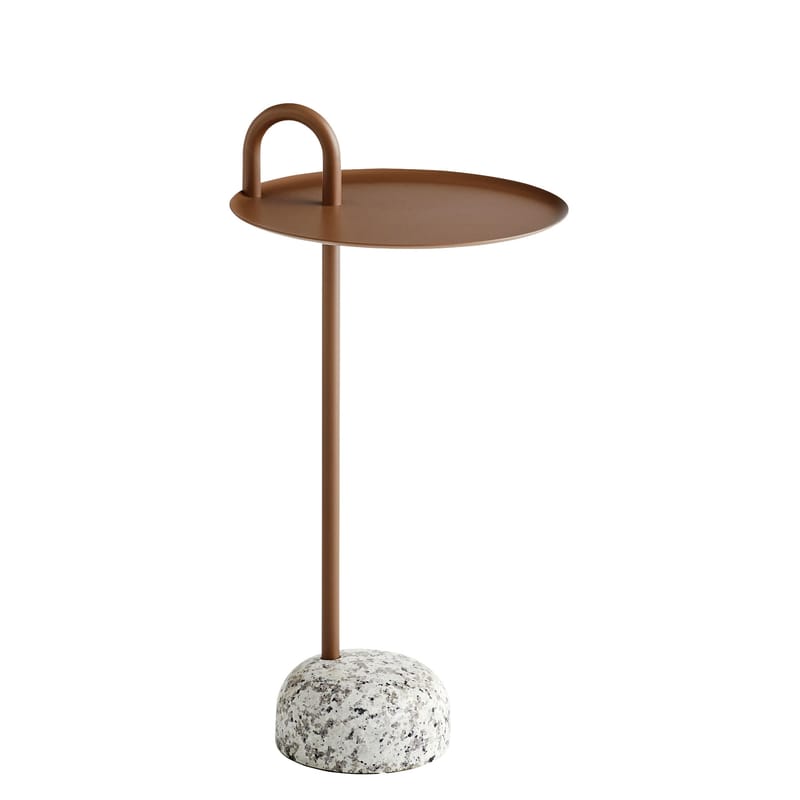 Mobilier - Tables basses - Table d\'appoint Bowler métal pierre marron / granit - Hay - Marron / Granit gris - Acier laqué époxy, Granite