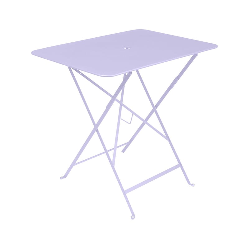 Jardin - Tables de jardin - Table pliante Bistro métal violet / 77 x 57 cm - 4 personnes / Trou parasol - Fermob - Guimauve - Acier laqué