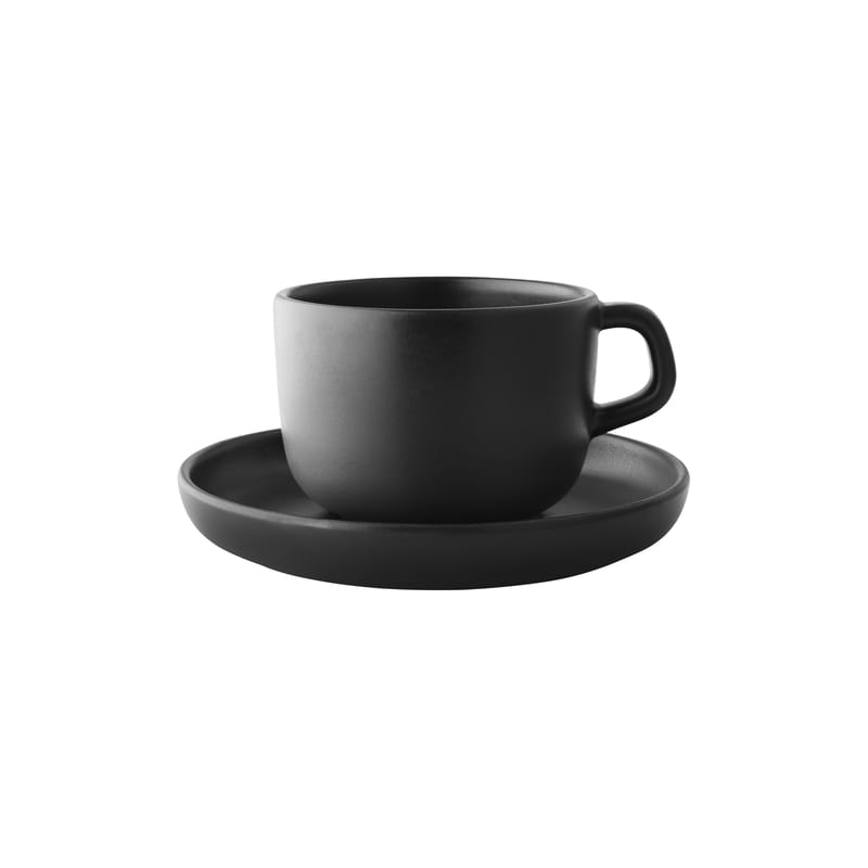 Table et cuisine - Tasses et mugs - Tasse avec soucoupe Nordic Kitchen céramique noir 20 cl - Grès - Eva Solo - Noir - Grès